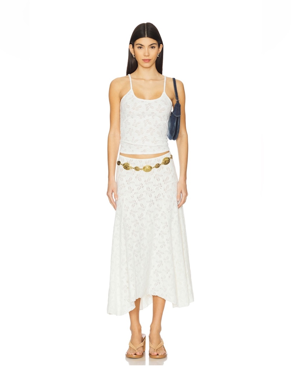 REVOLVE Lioness White Lace Butterfly Skirt Set - Tank Top + Flared Skirt SET